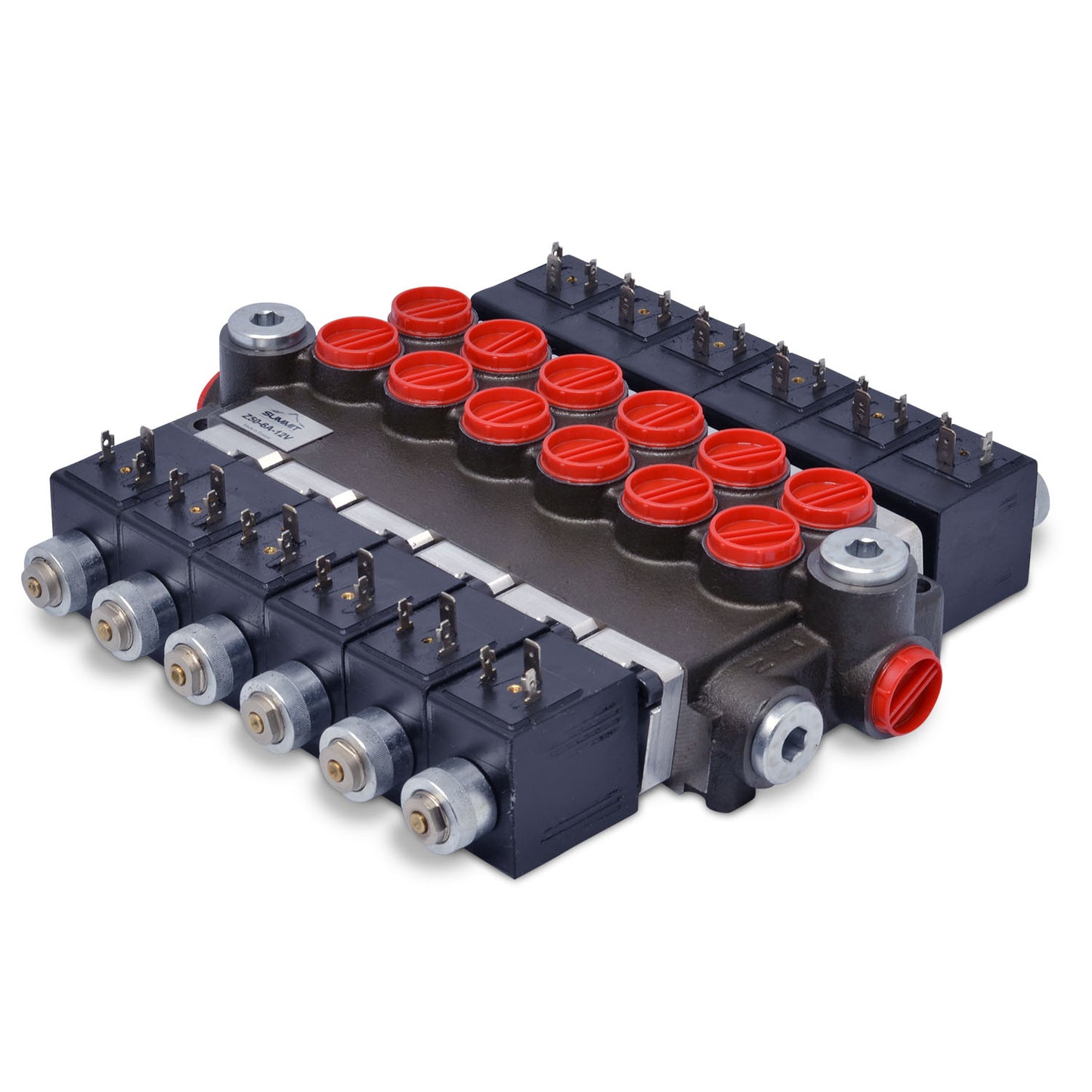 Hydraulic Monoblock Solenoid Directional Control Valve, 6 Spool, 13 GPM