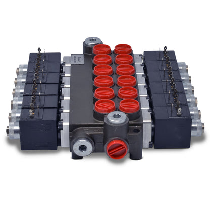 Hydraulic Monoblock Solenoid Directional Control Valve, 6 Spool, 13 GPM